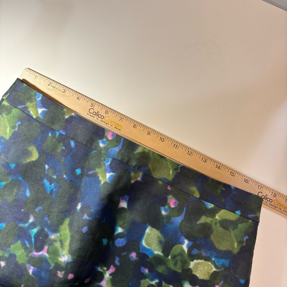 J.Crew No. 2 Pencil skirt blue green Gardenshade watercolor floral print sz 12 - Picture 10 of 11